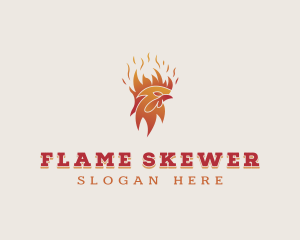 Flame Chicken Barbecue logo design