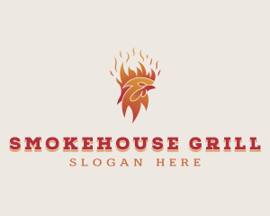 Flame Chicken Barbecue logo design