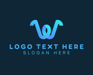 Gradient Web Developer Letter W logo