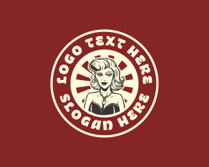 Retro Fashion Woman Logo