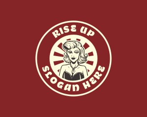 Retro Fashion Woman Logo