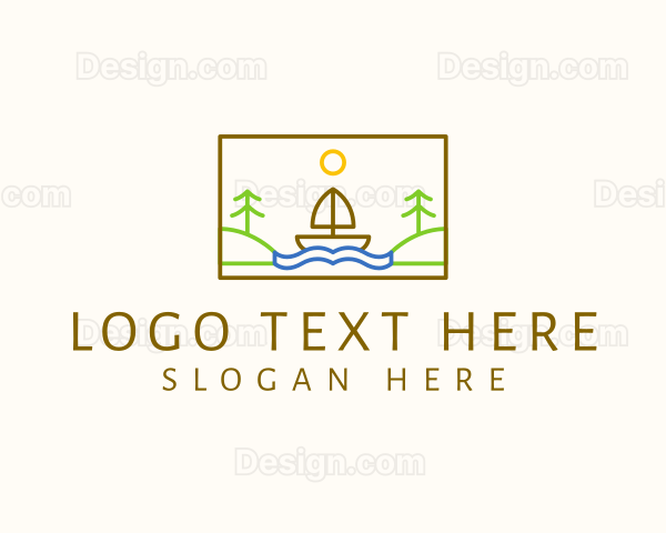 Sailing Boat Camping Logo