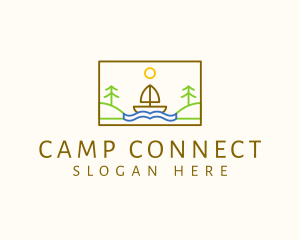 Sailing Boat Camping logo design