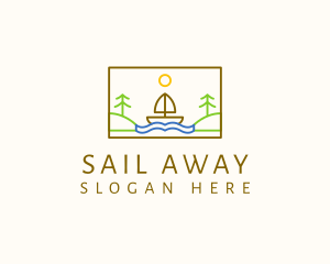 Sailing Boat Camping logo design