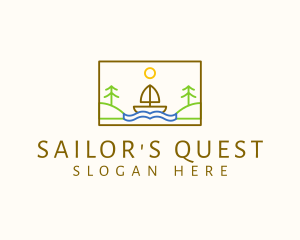 Sailing Boat Camping logo design