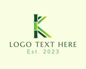 Green Bamboo Letter K logo