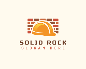 Construction Hard Hat Brick logo design