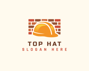 Construction Hard Hat Brick logo design