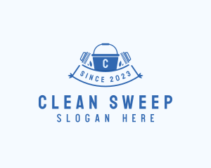 Cleaning Bucket Sanitary Housekeeping logo design