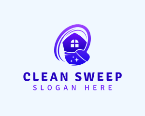 House Cleaning Broom logo design