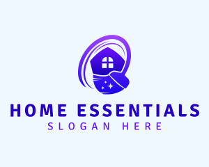 House Cleaning Broom logo design