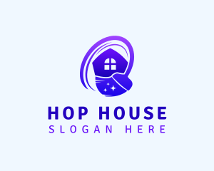 House Cleaning Broom logo design