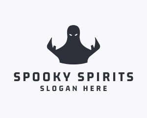 Dark Halloween Ghost logo design