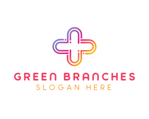 Gradient Medical Plus logo design