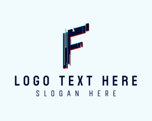 Digital Glitch Letter F logo