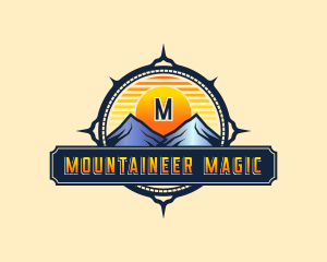 Compass Sunset Mountain logo design