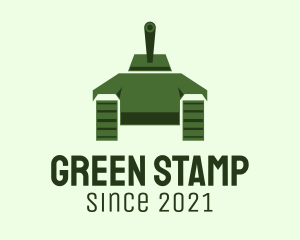 Green Military Tank  logo design