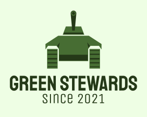 Green Military Tank  logo design