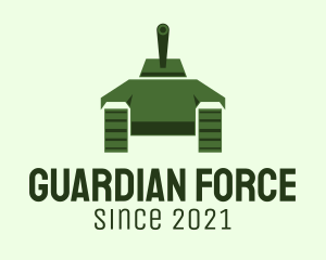 Green Military Tank  logo design