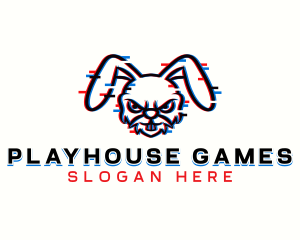 Gaming Glitch Bunny logo design