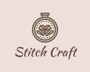 Cute Heart Embroidery logo design