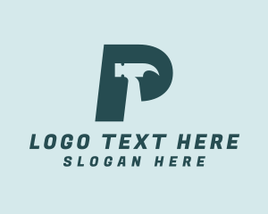 Handyman Hammer Letter P  logo