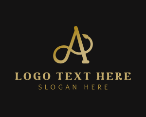 Golden Tail Letter A logo design