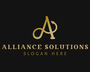 Golden Tail Letter A logo design