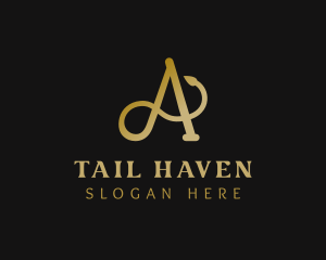 Golden Tail Letter A logo