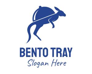 Blue Cloche Kangaroo logo design