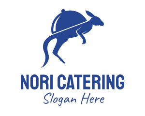 Blue Cloche Kangaroo logo design