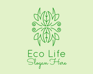 Green Ornament Plant logo design