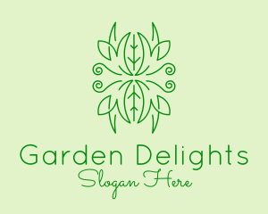 Green Ornament Plant logo design