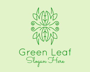 Green Ornament Plant logo design