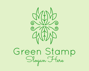 Green Ornament Plant logo design