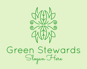 Green Ornament Plant logo design