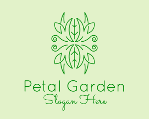 Green Ornament Plant logo design