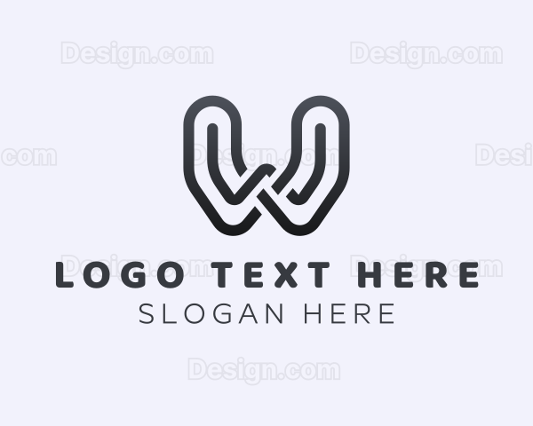 Bold Curved Letter W Logo