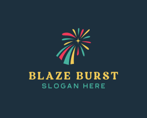 Colorful Fireworks Burst logo design