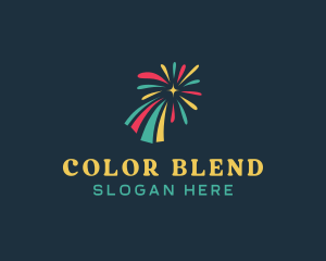 Colorful Fireworks Burst logo design