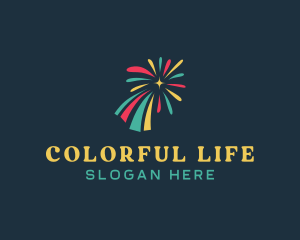 Colorful Fireworks Burst logo design