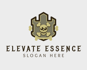 Skull Pirate Crest logo