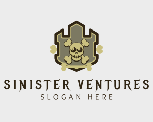 Skull Pirate Crest logo