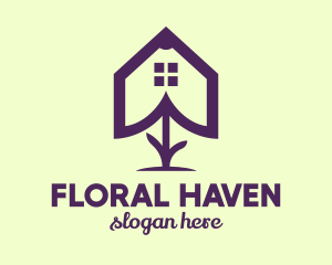 Flower House Outline logo