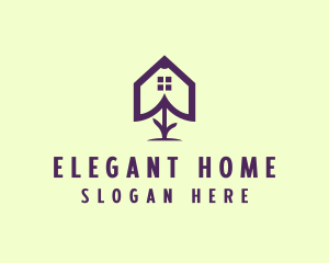 Flower Home Outline logo design