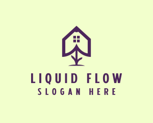 Flower Home Outline logo design