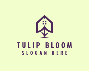 Flower Home Outline logo design