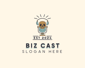 Skull Headphones Podcast logo design