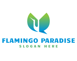 Flamingo Bird Wings logo design