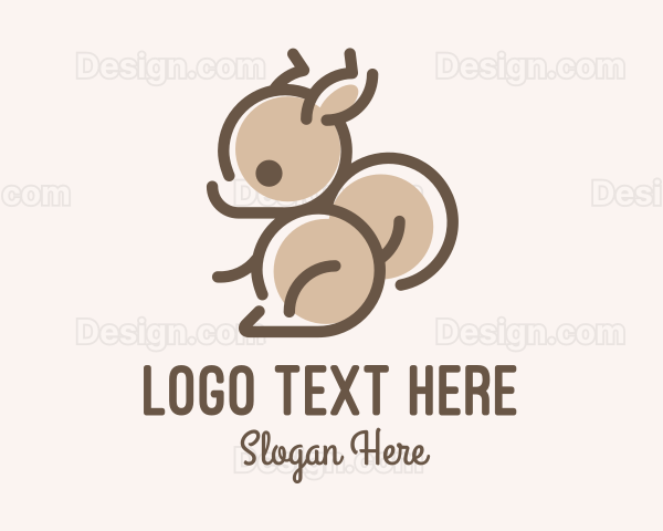 Cute Minimalist Squirrel Logo